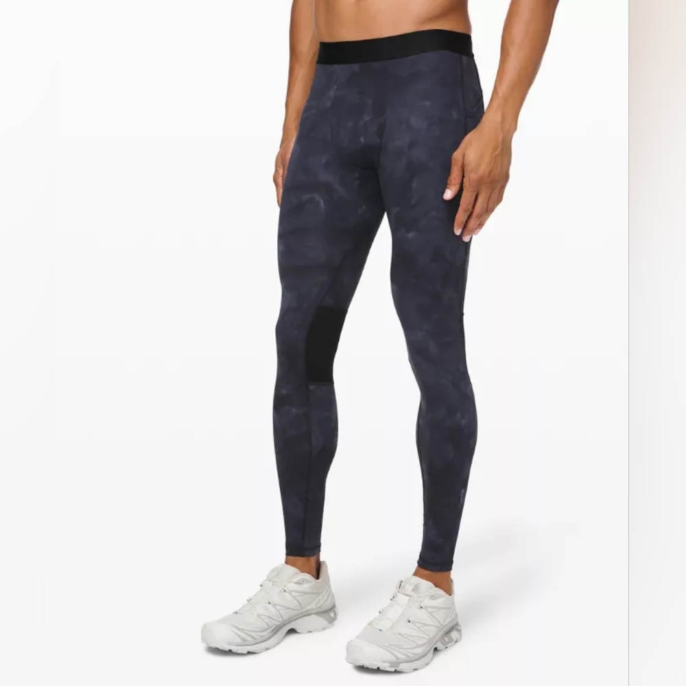 Lululemon Surge Tight 28" In Fullux Diamond Dye Light Cast Black Size Small